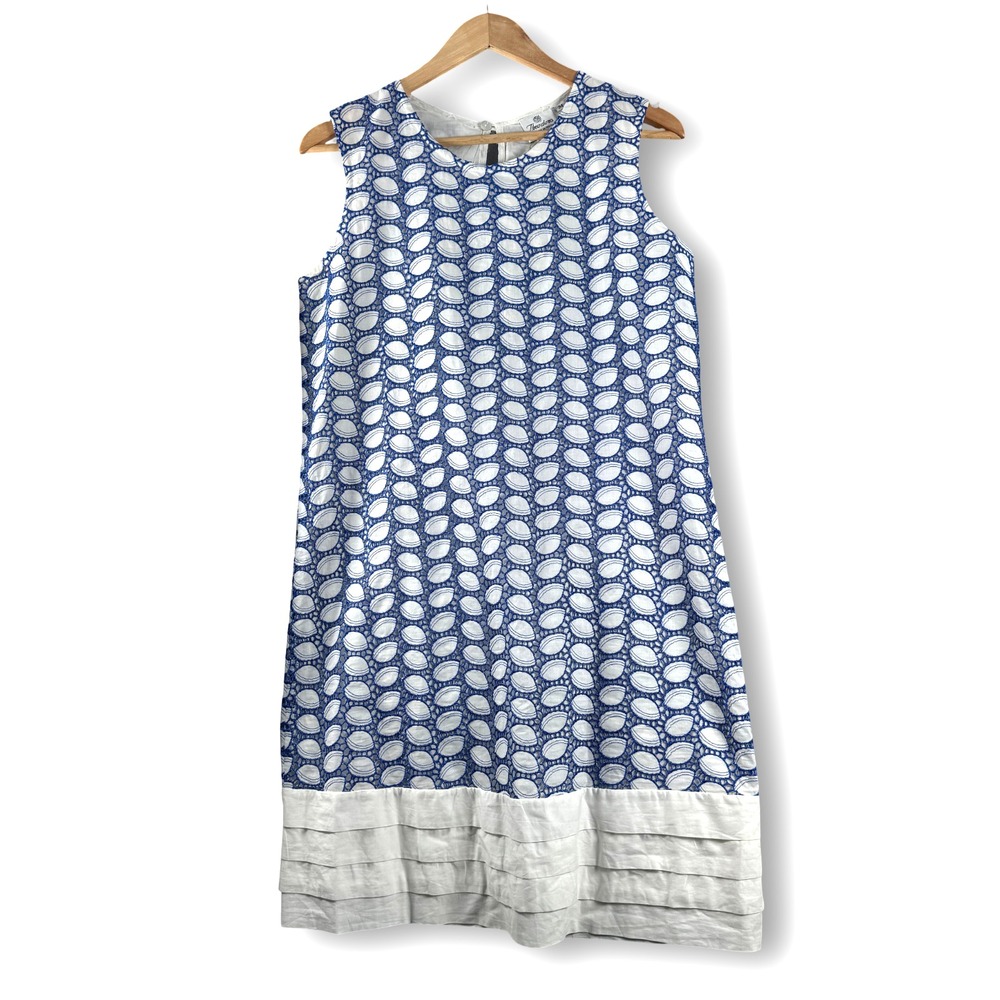 Theodora Italy Womens Eyelet Sleeveless Dress Sz M Medium